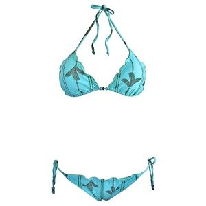 Cia Maritima Turquoise Palm Tree Print Bikini